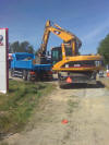 K�r lastbil juni -09. Gr�vning f�r fj�rrv�rme p� saltvik